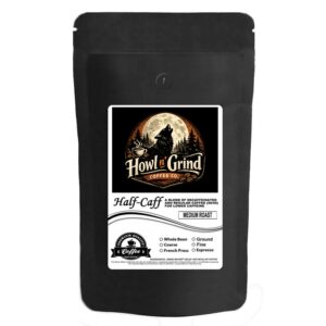 Howl n Grind Half-Caff Low Caffeine Whole Bean Coffee 12 Oz