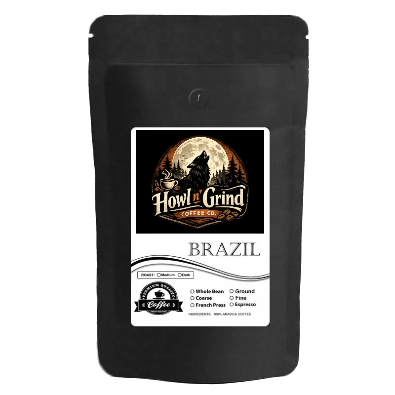 Howl n Grind Coarse Ground Brazil Medium Roast Coffee 12 Oz